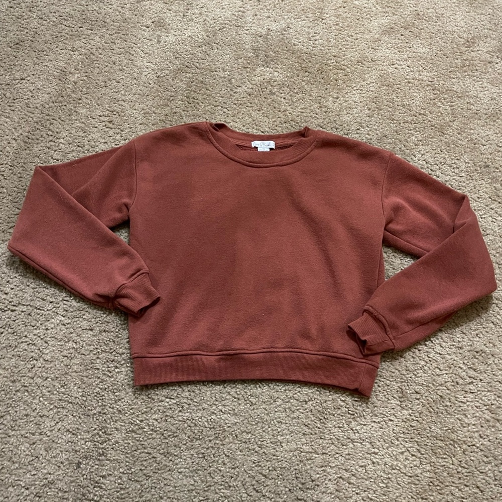 orange cropped crew neck